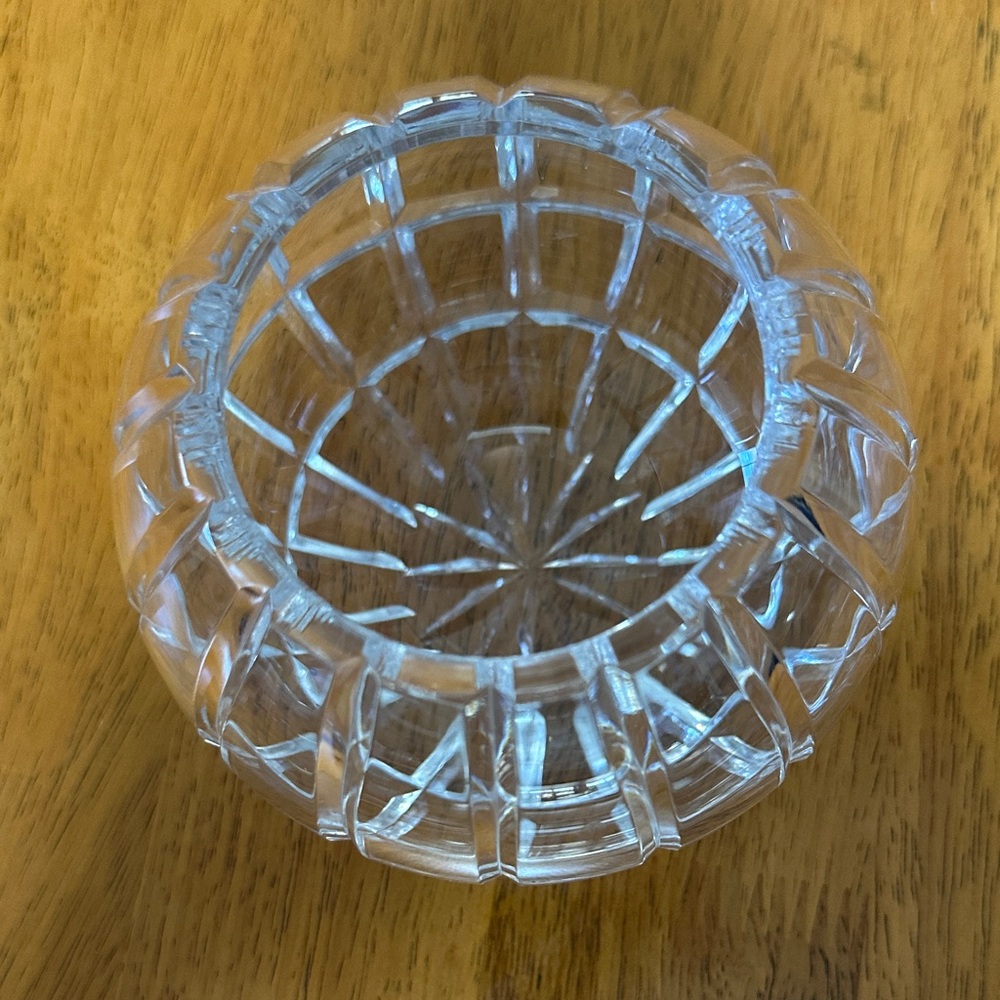 Barski Vintage European Hand Cut Crystal Rose Bowl. 5x2x4